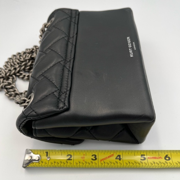 Kurt Geiger London Blk Leather Kensington Crossbody Chain Bag Small Rhinestone - Picture 13 of 13